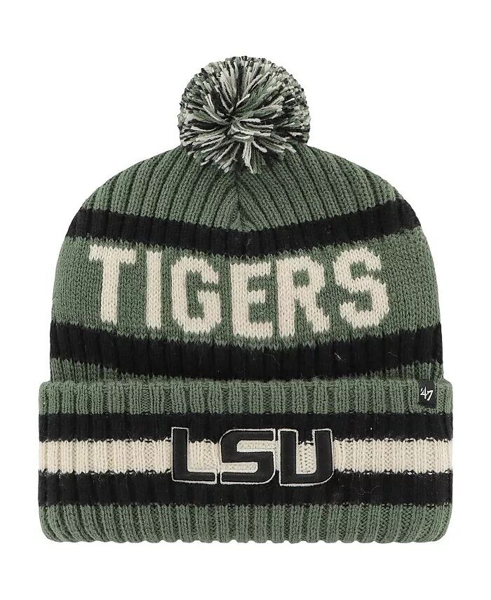 

Мужская зеленая вязаная шапка с манжетами и помпоном в военном стиле LSU Tigers OHT '47 Brand, зеленый