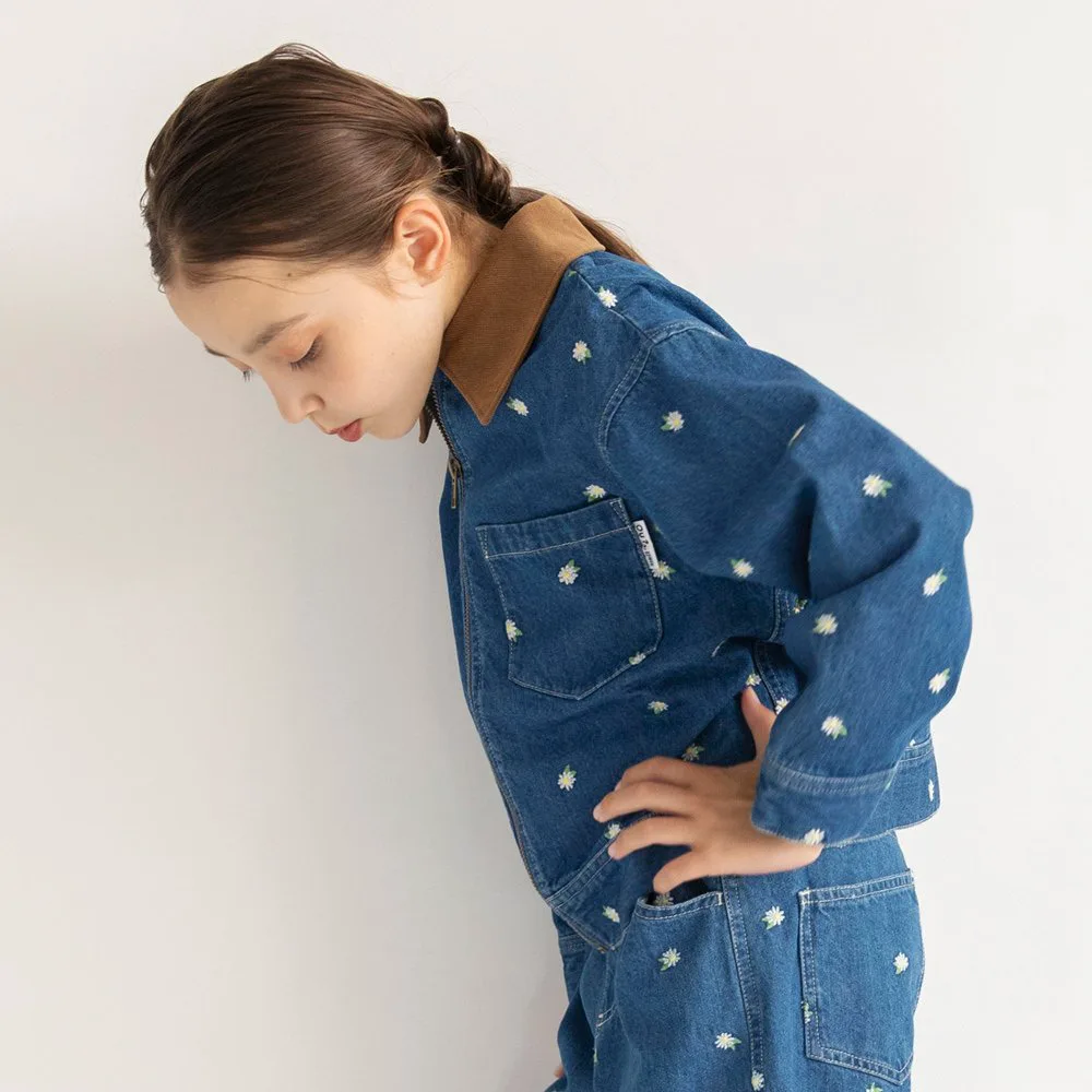 Джинсовая куртка с цветочной вышивкой Branshes, blue — фото 4