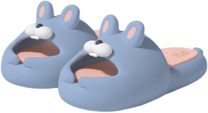 Тапочки Aoakva Kawaii Кавайные Сабо Мюли для девочек и женщин Милейшие тапочки с зайчиком для летнего душа Нескользящие пляжные тапочки EVA Мягкие и прочные, синий