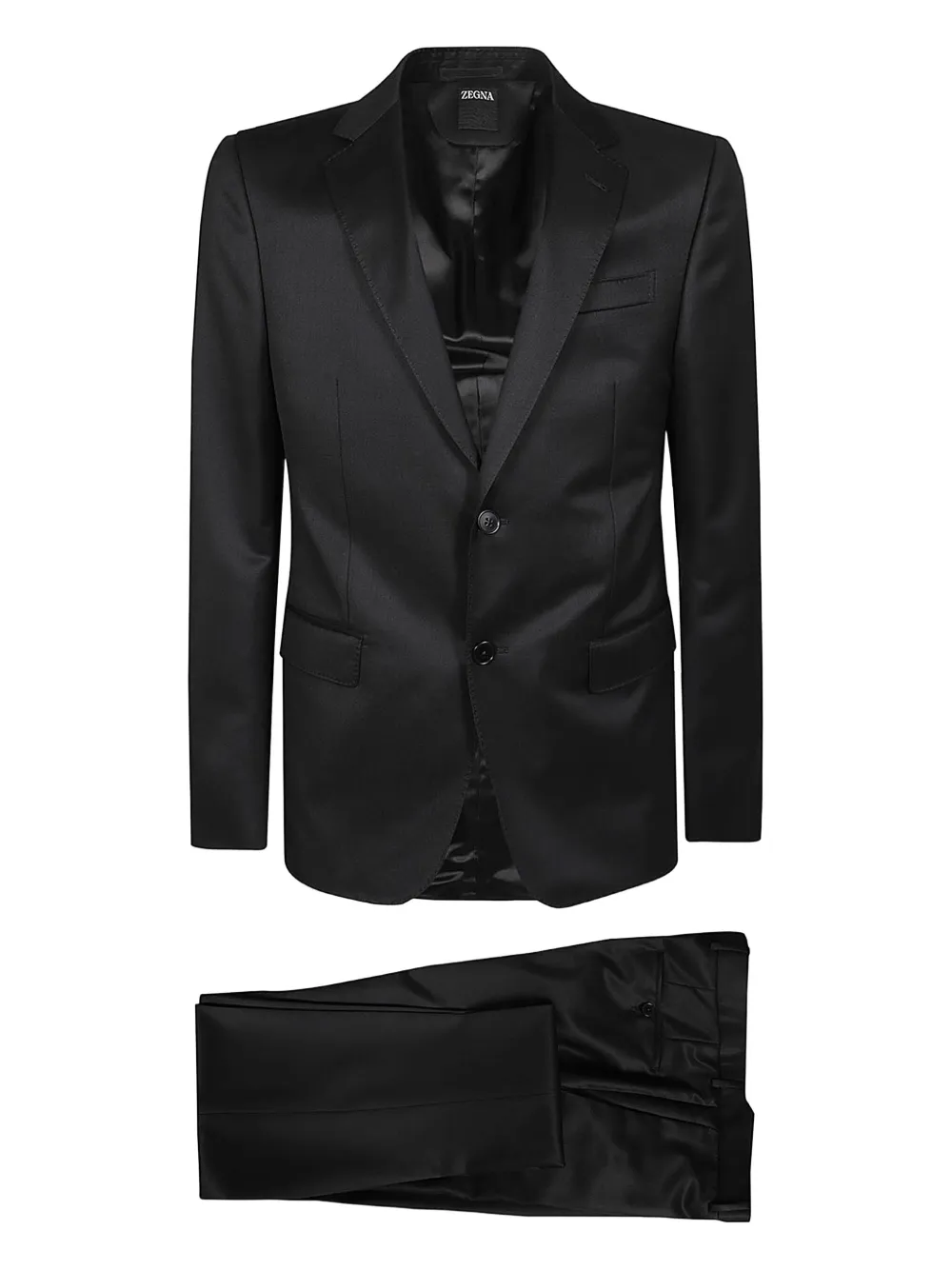 

Шерстяной костюм на двух пуговицах Zegna, черный