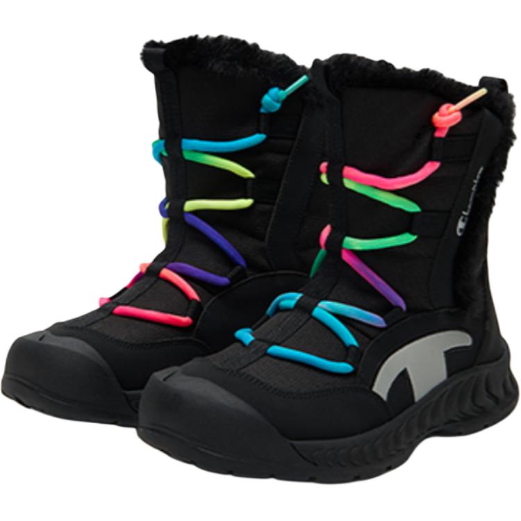 Городские уличные ботинки Outdoor Urban Techwear нескользящие, водонепроницаемые и дышащие утепленные мид-топ снежные ботинки Champion Kids, черный — фото 4