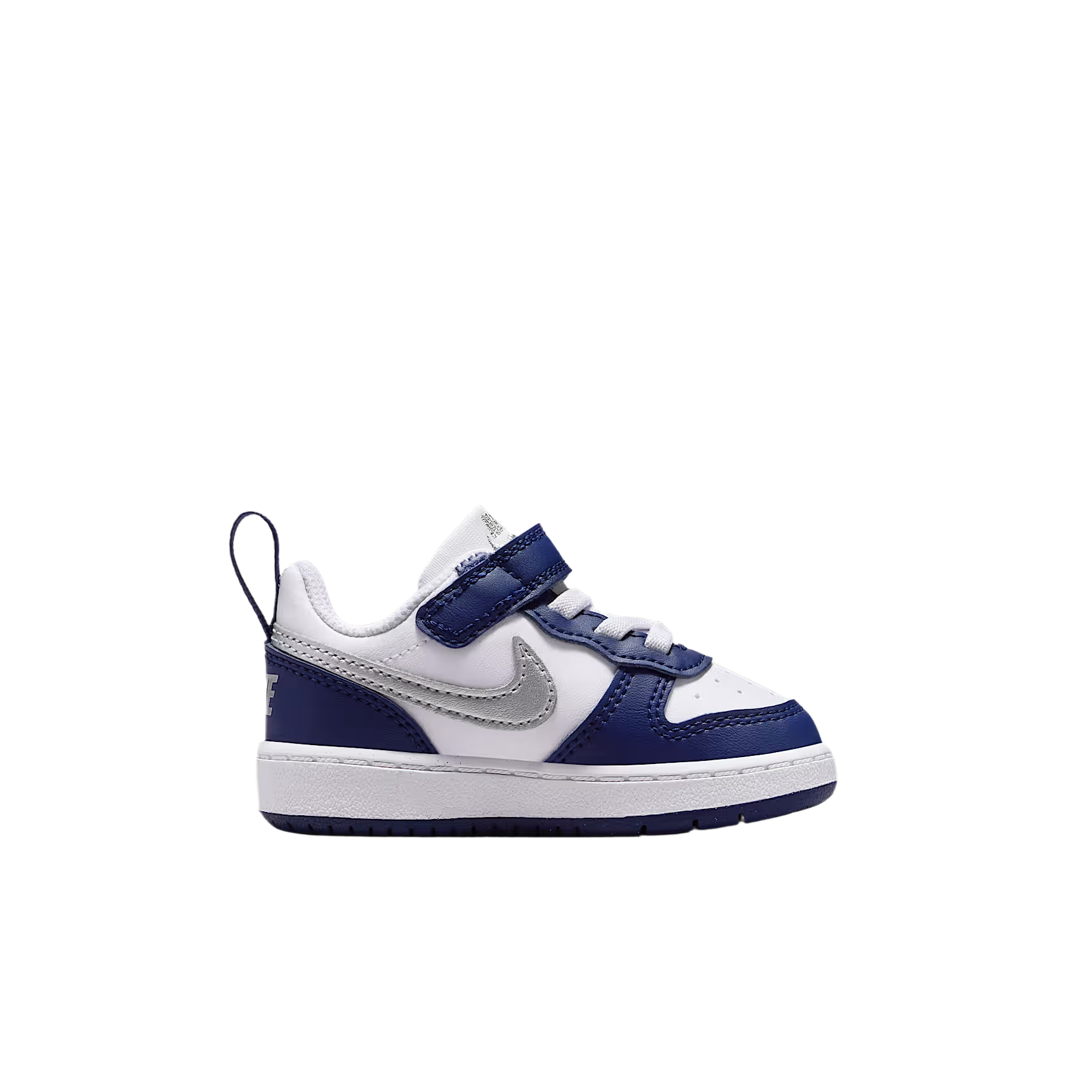Court Borough Low top детская обувь для малышей Nike, белый/синий/темно-синий/металлик серебристый — фото 2