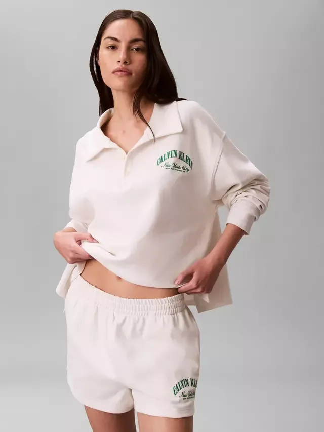 Пижамная рубашка с логотипом Heritage, цвет тофу Calvin Klein