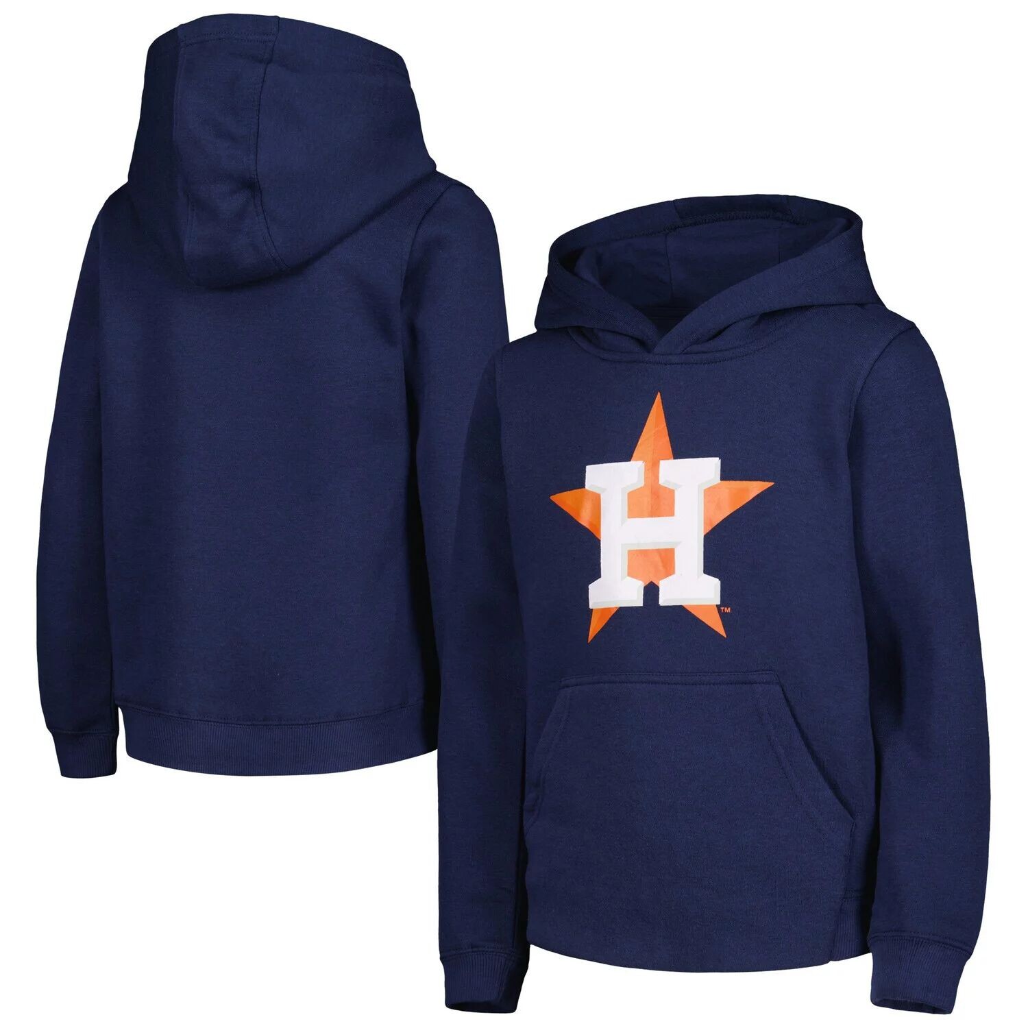 Пуловер с капюшоном и логотипом Youth Navy Houston Astros Team Primary Outerstuff