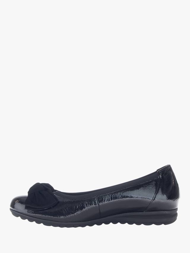 Балетки Sage Wide Fit из лаковой кожи Gabor, Black — фото 4