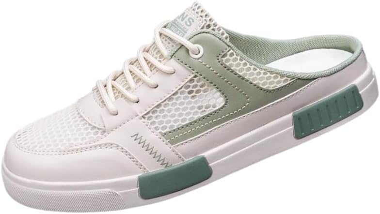 

Мужские лоферы больших размеров - с противоскользящей резиновой подошвой, легкие и дышащие повседневные туфли, подходят для ежедневной носки Fusecottc, белый/зеленый