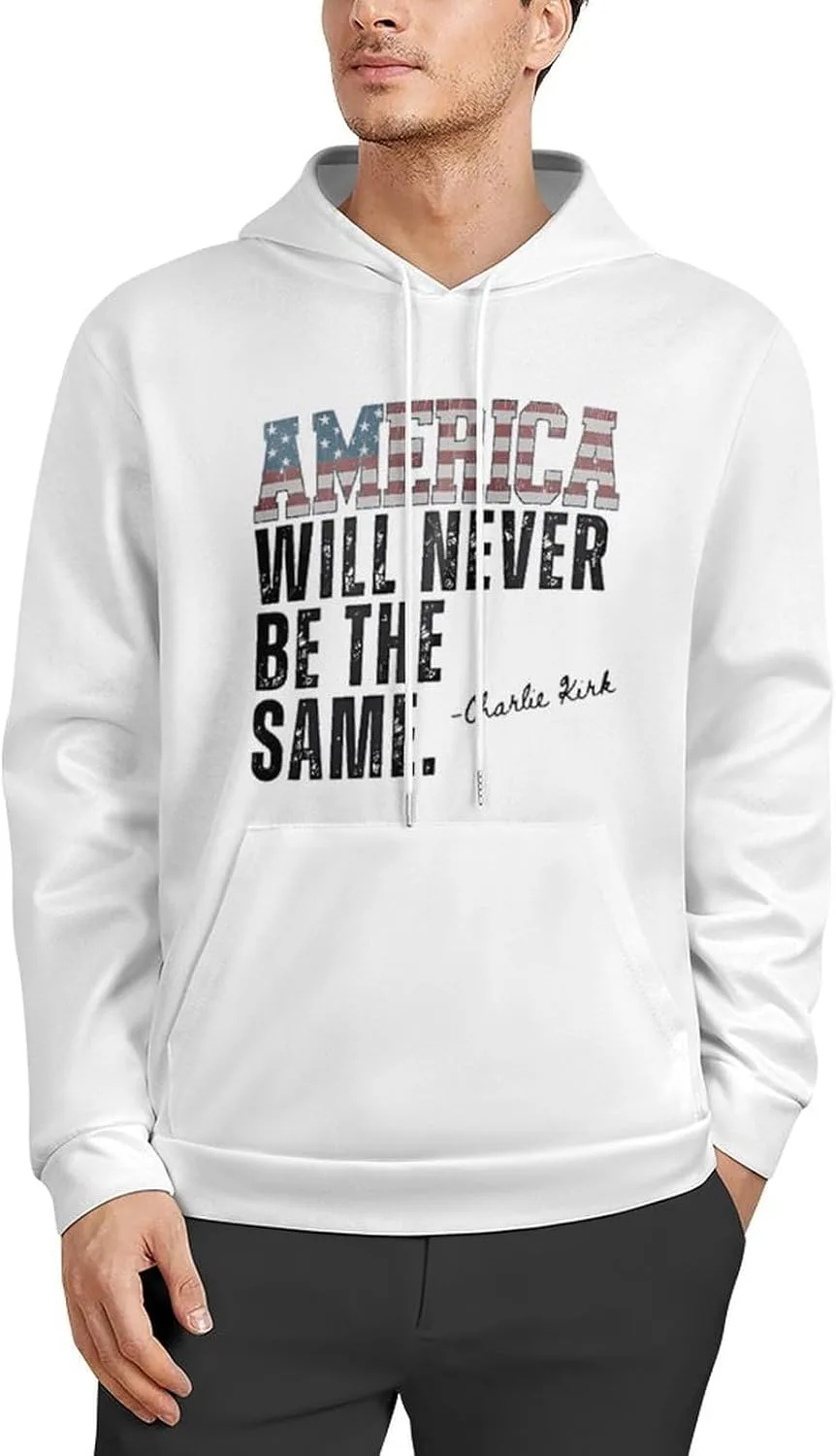 

Толстовка с капюшоном Charlie Kirk для мужчин, легкая, с карманами CONGIRLBOON