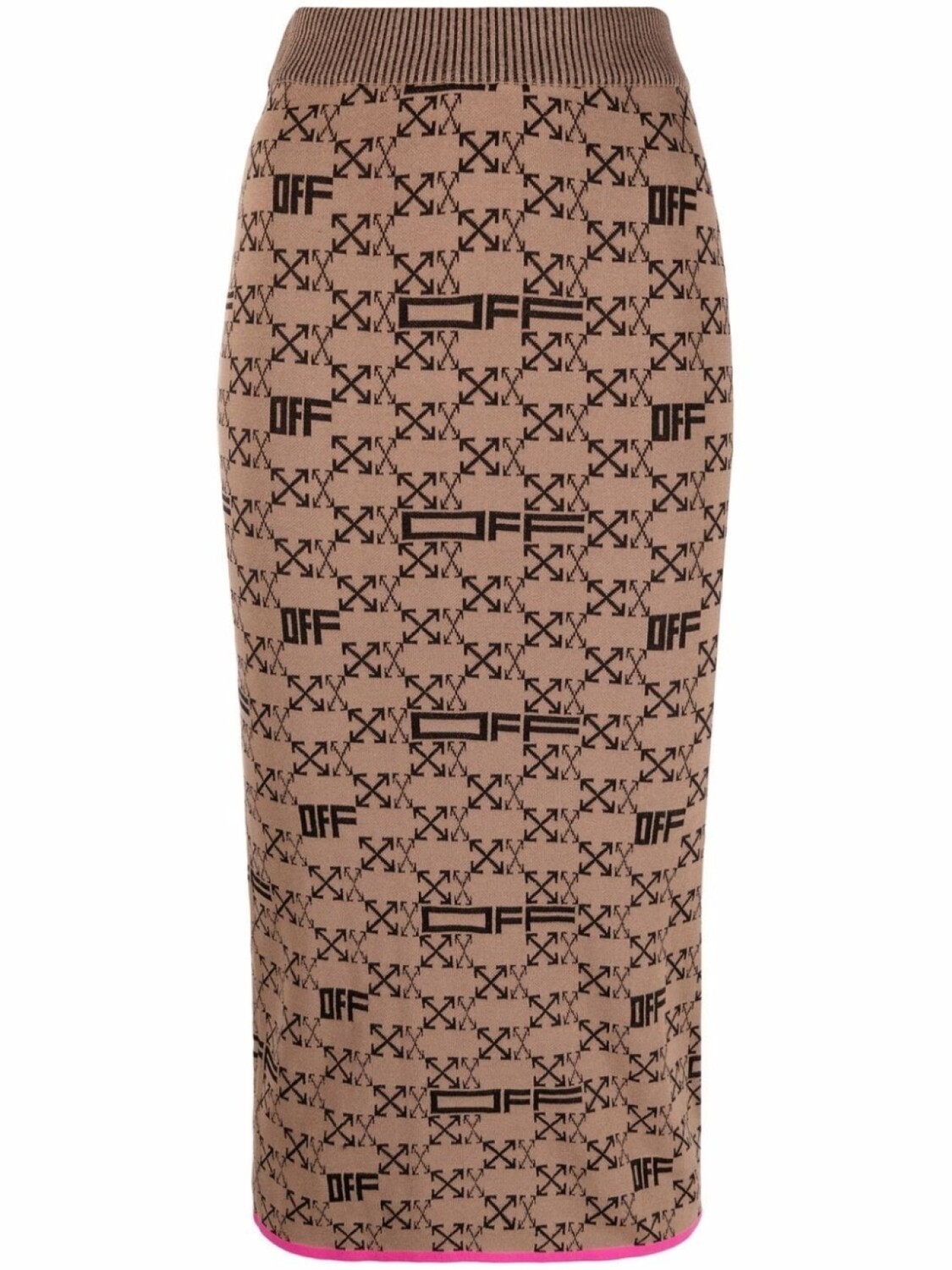 

Off-White юбка-карандаш с логотипом Arrows, коричневый