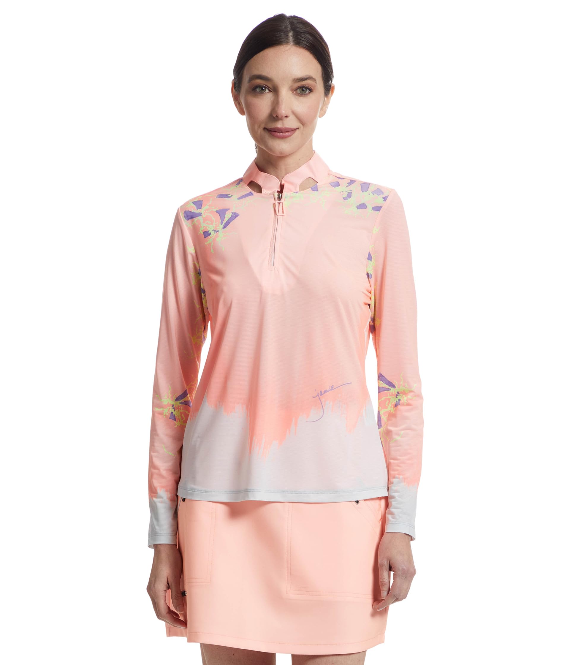 

Топ Jamie Sadock Sunsense Trellis Print Long, цвет Shell