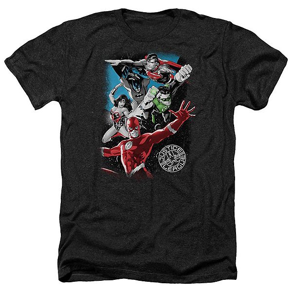 

Футболка adult heather с принтом Justice League of America Galactic Attack Licensed Character