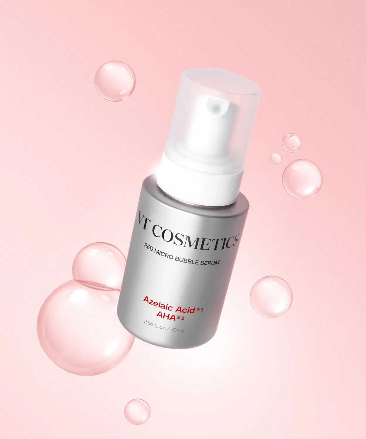 Сыворотка Vt — С AHA и азелаиновой кислотой Red Micro Bubble Serum, 70 мл — фото 2