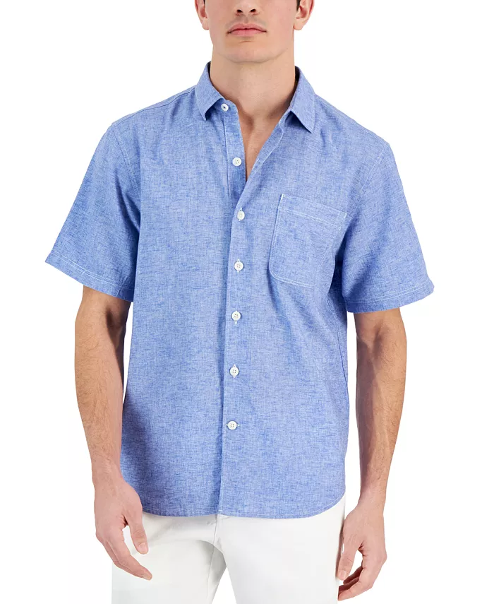

Мужская льняная рубашка с коротким рукавом Sand Desert Tommy Bahama, синий
