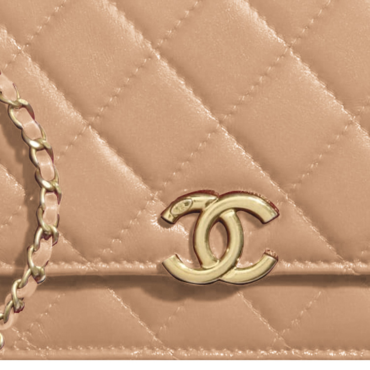 

WOC Маленький золотистый шарик Кожаный кошелек на цепочке, Кошелек для монет, Сумка через плечо, Кроссбод Женский Нюд/Молочный чай CHANEL