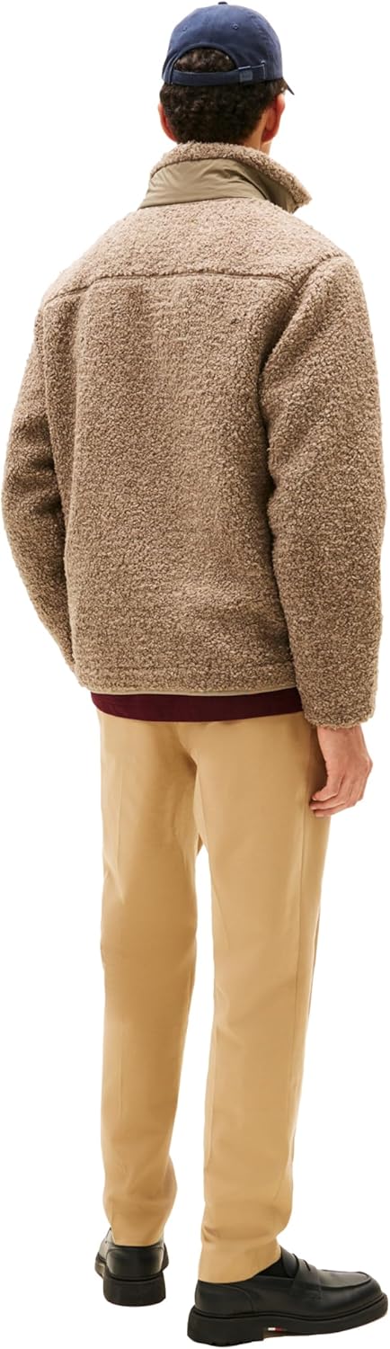 Мужская флисовая кофта Tommy Hilfiger Teddy на молнии с карманами, Coastal Taupe — фото 4