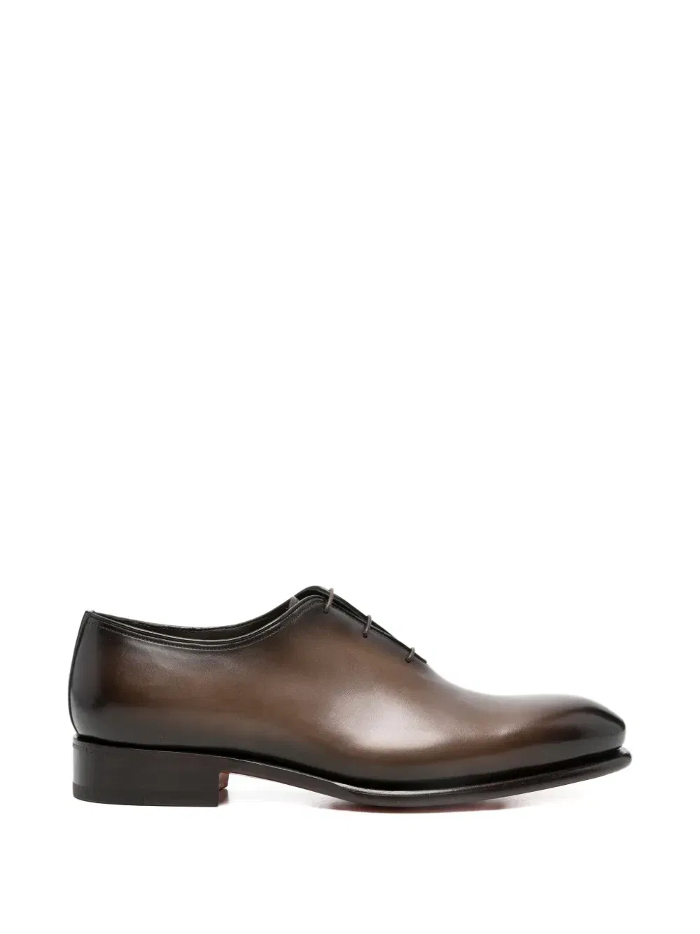 Туфли-лоферы на шнуровке с миндалевидным носком Santoni, коричневый