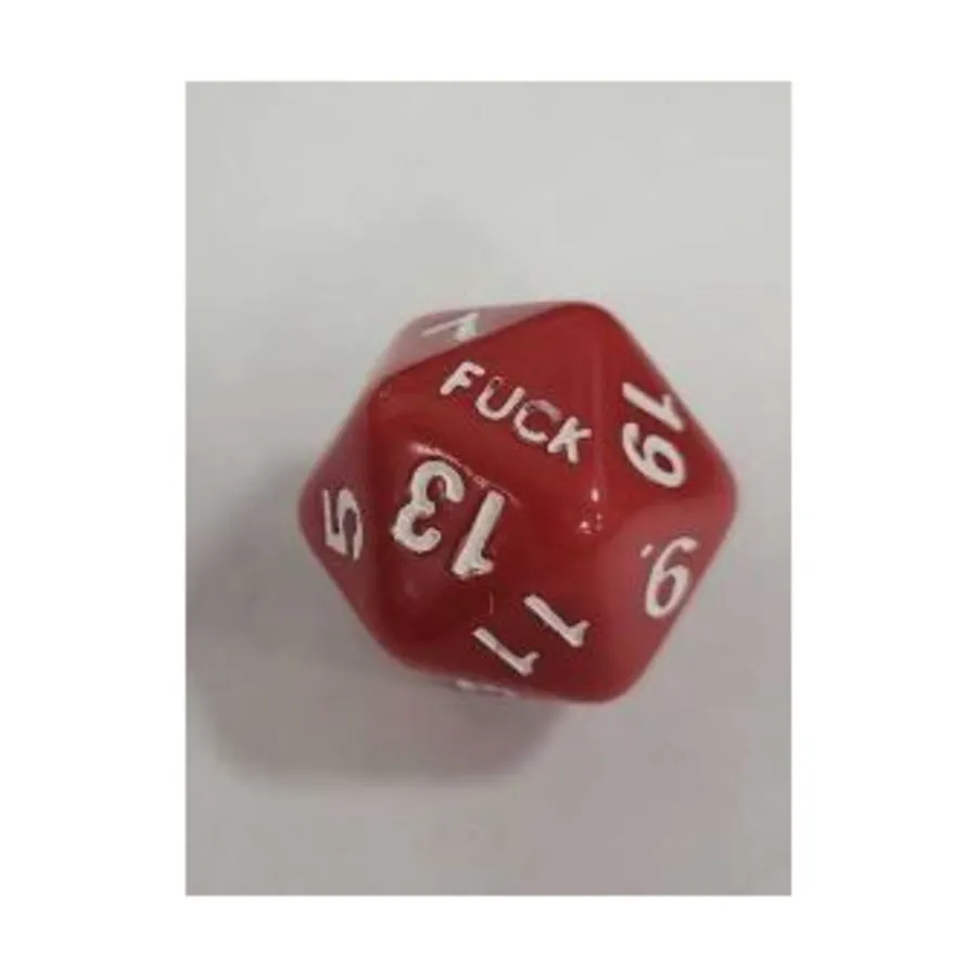 

d20 F**k Die — красный с белым, Dice & Accessories (Severed Books)