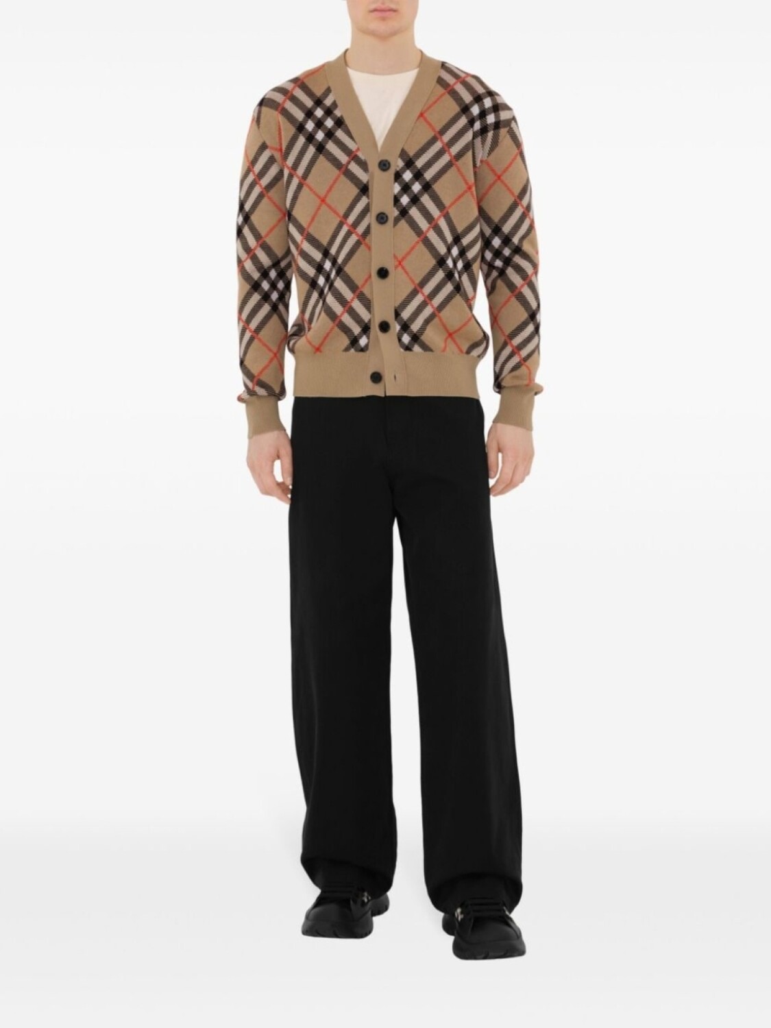 Кардиган Burberry Vintage Check из смесовой шерсти, нейтральный — фото 2