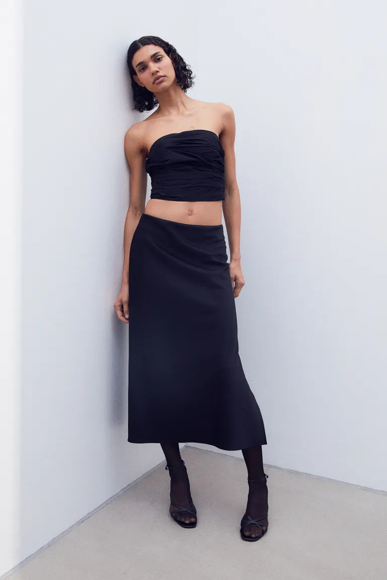 

Плиссированный топ-бандо H&M, черный