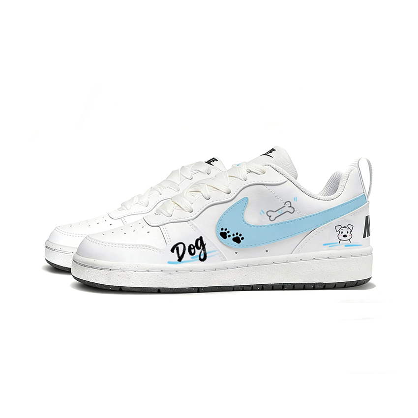 Nike Кроссовки для скейтбординга Court Borough Height Increasing Lightweight Cushioning Low top White Blue Unisex — фото 4