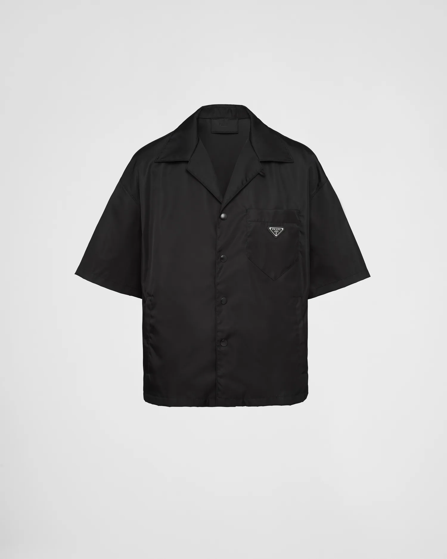 Рубашка с коротким рукавом из Re-Nylon Prada, черный