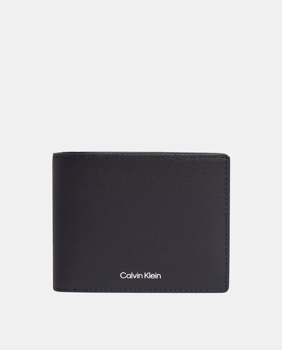 

Мужской складной кожаный кошелек Calvin Klein, чёрный