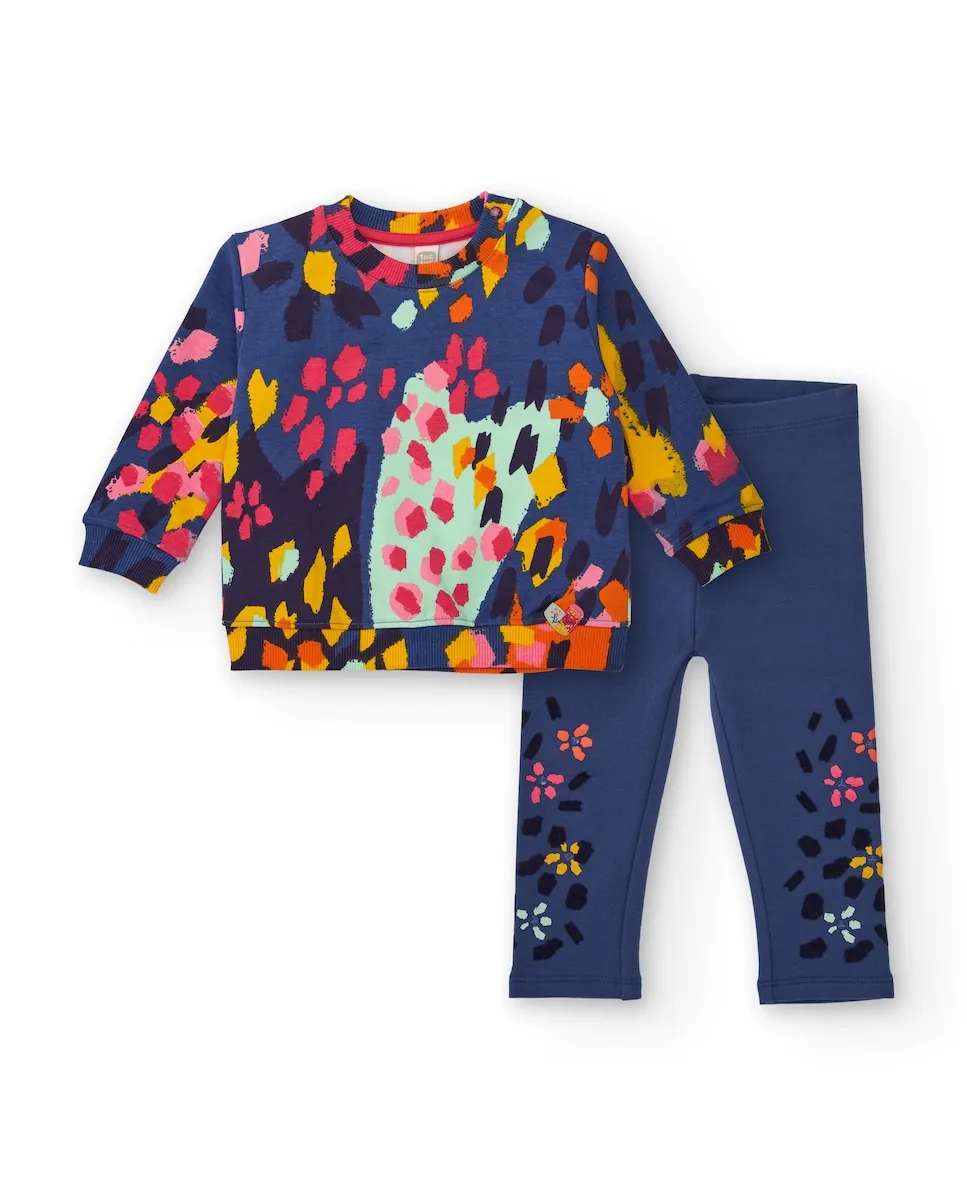 

Детский комплект толстовка и леггинсы с ярким принтом из пятен и цветов Tuc tuc