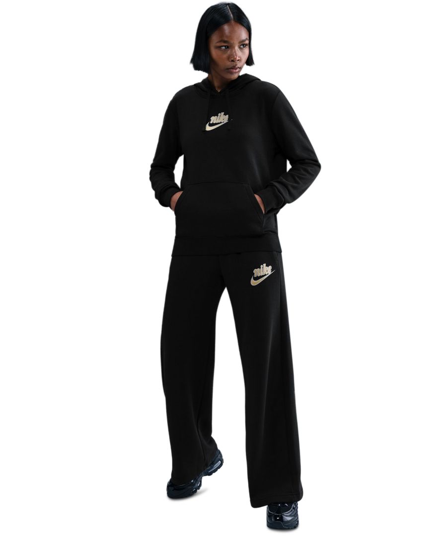 

Женская спортивная толстовка с длинными рукавами и капюшоном Nike, Black/Metallic Gold