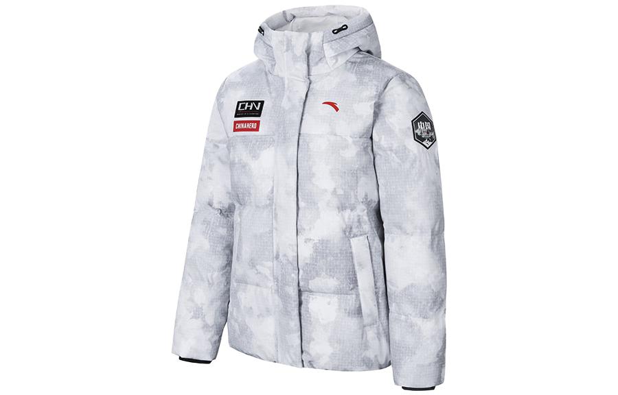 

ANTA Женский пуховик Variety Training Collection, белый, снежинки/принт по всей поверхности