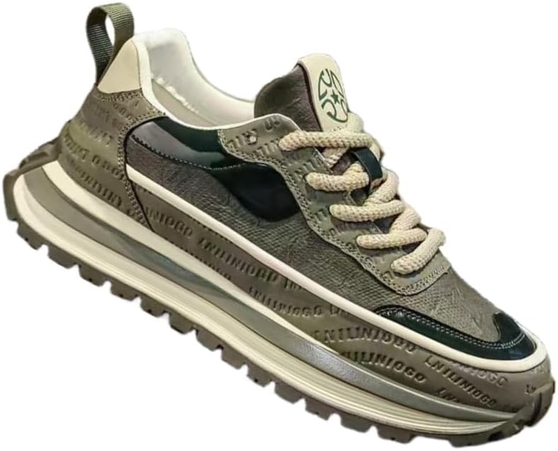 

Мужские ретро спортивные кроссовки - стильные, универсальные, удобные, противоскользящие, прочные, подходящие для активного отдыха и повседневного использования Fmshi, зеленый