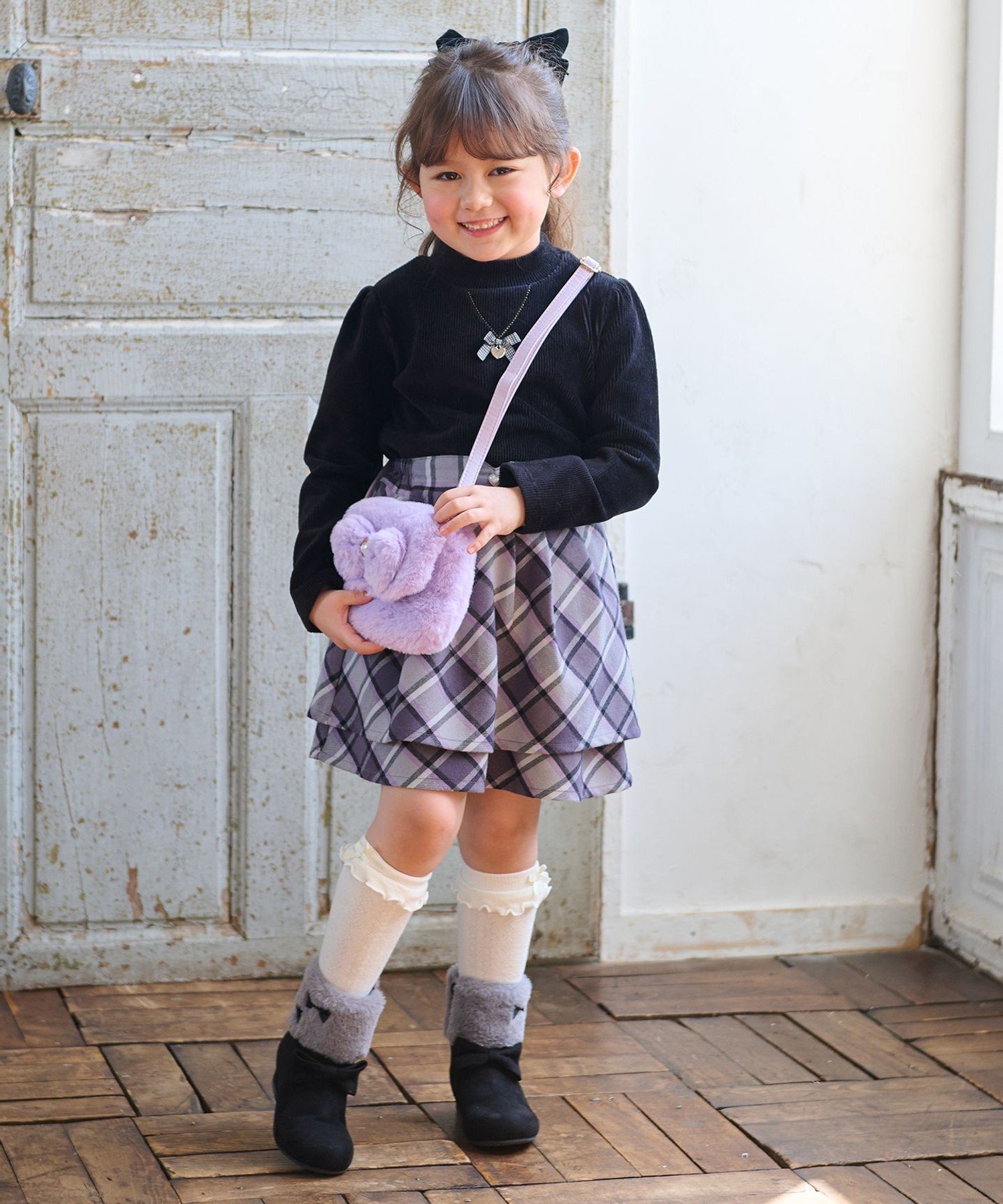 Пышная клетчатая юбка Any Kids, Black [305] — фото 2