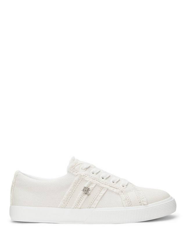 Тренеры Lauren Janson из потертого холста Ralph Lauren, White