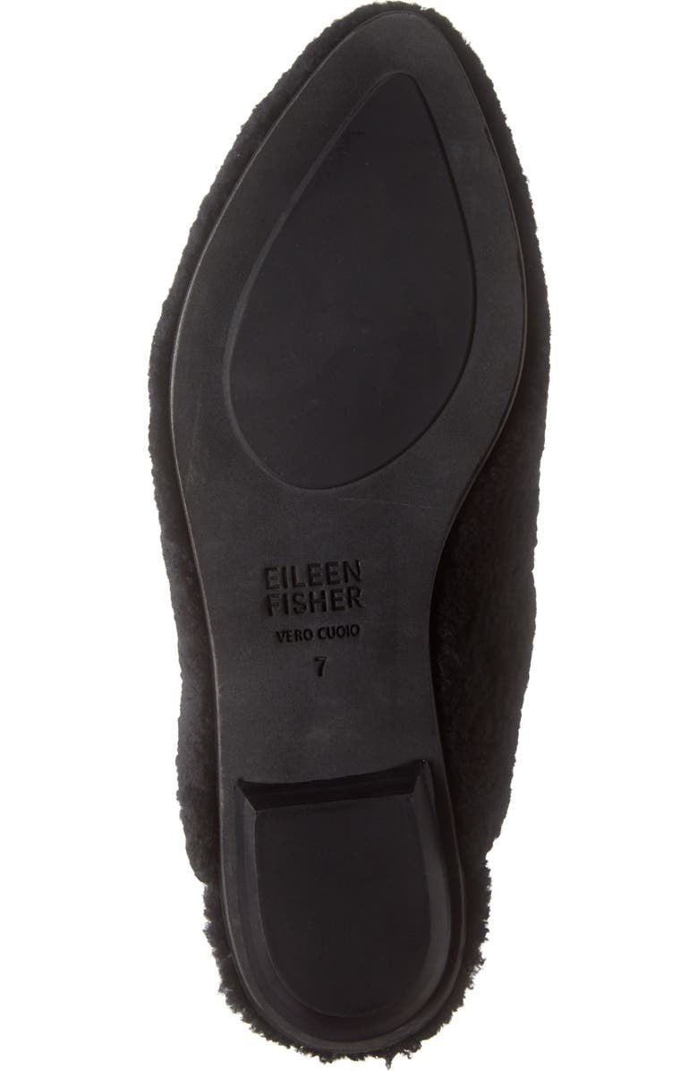 Eileen Fisher Блог 3 Женские тапочки черные мутоновые мюли — фото 4