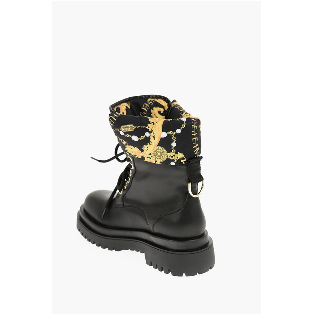 Армейские ботинки JEANS COUTURE из искусственной кожи DREW с отделкой в стиле барокко Versace, Black — фото 2