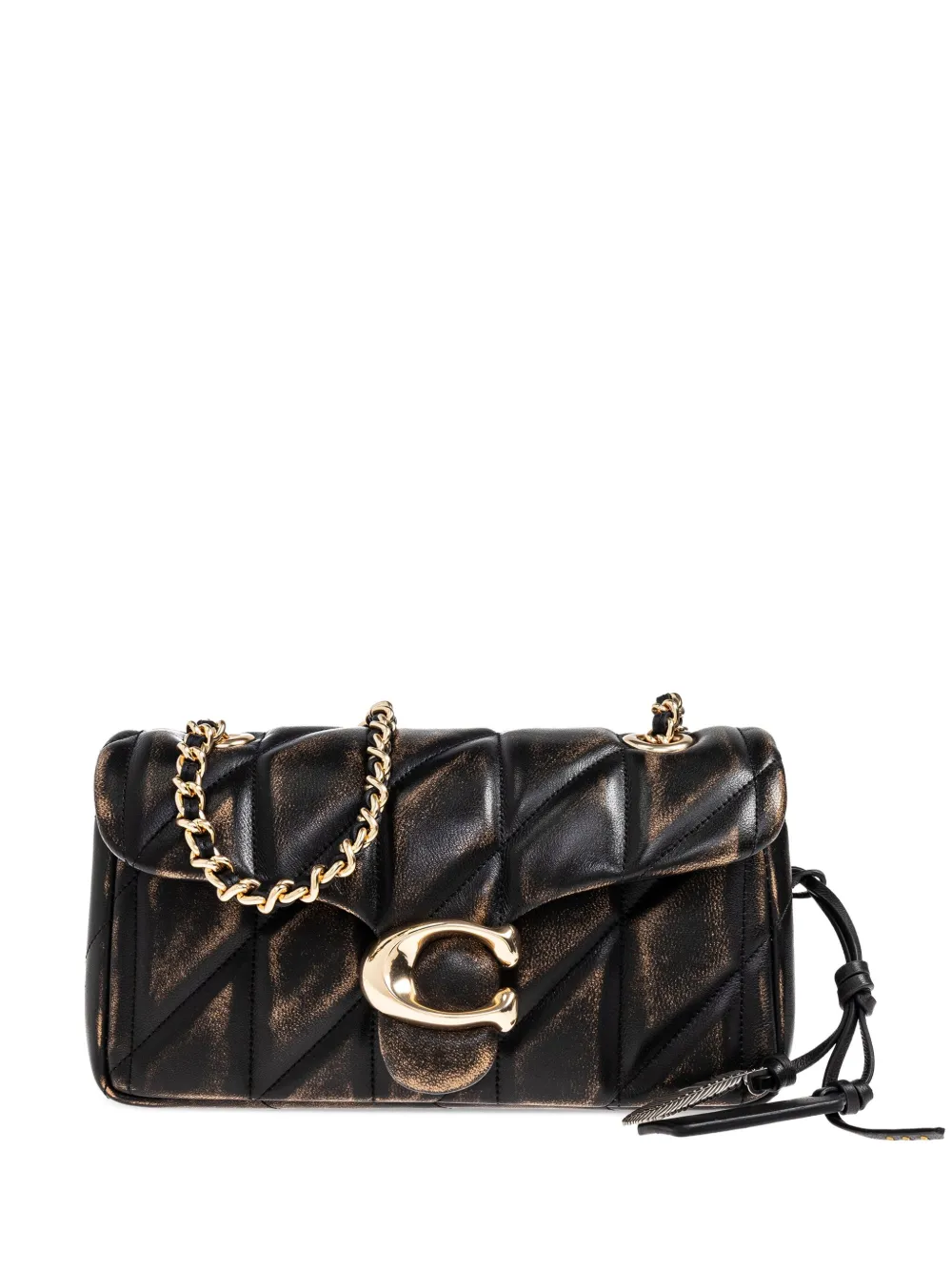 

Стеганая сумка через плечо с цепочкой Coach, коричневый