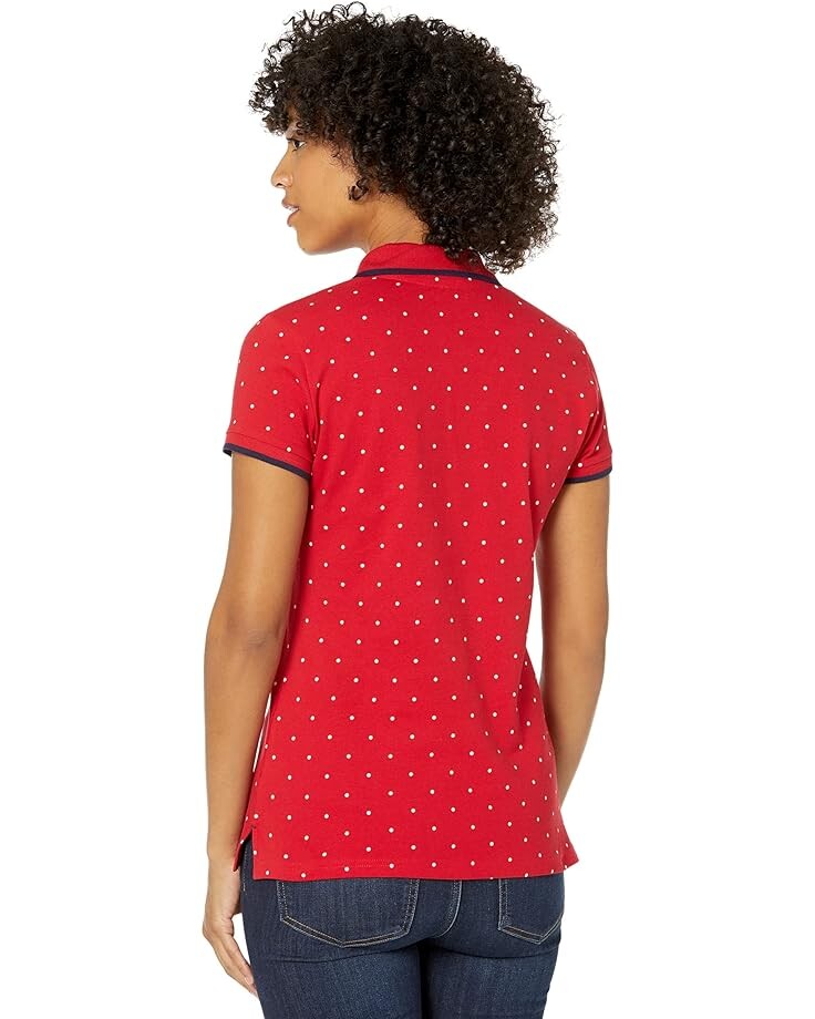 

Поло U.S. POLO ASSN. Dot Print Pique Polo Shirt, цвет Engine Red