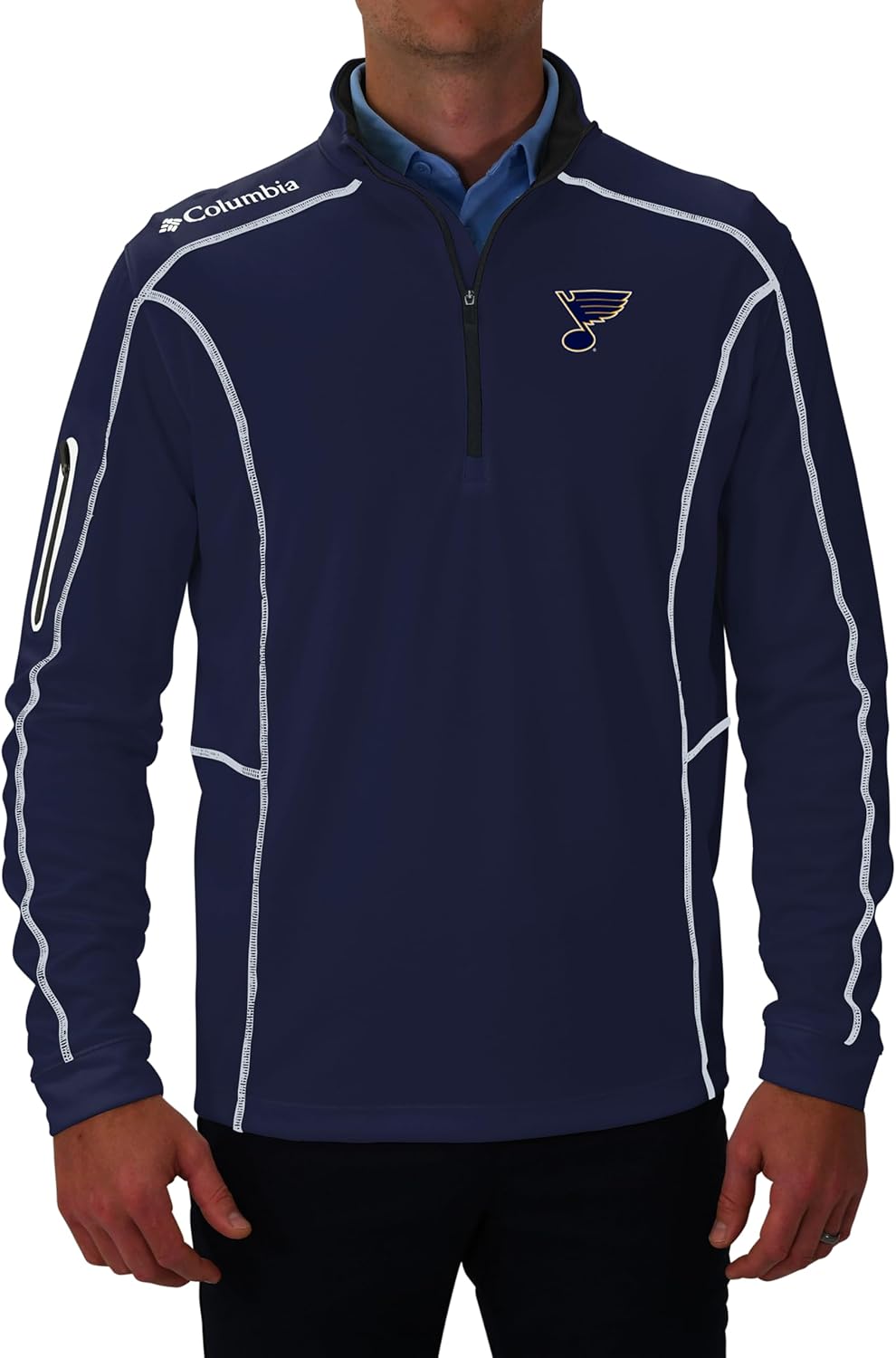 

Columbia St. Louis Blues Golf мужская толстовка Shotgun 1/4 Zip, Синий, Columbia St. Louis Blues Golf мужская толстовка Shotgun 1/4 Zip