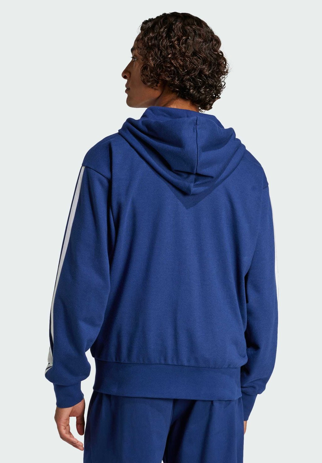 Толстовка на молнии ESSENTIALS 3-STRIPES FULL-ZIP Adidas Sportswear, синий — фото 2