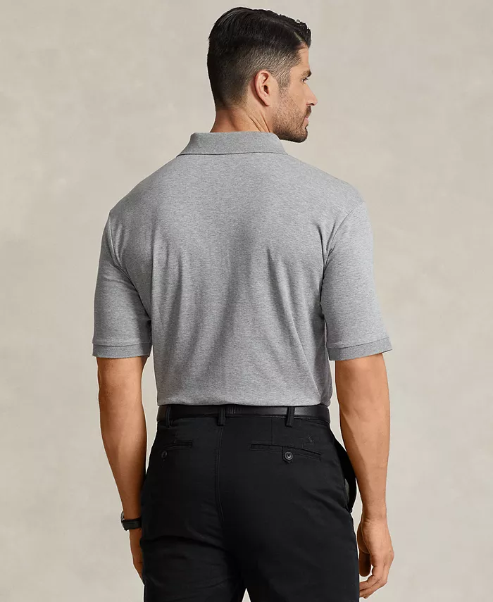 Мужская поло Big & Tall Classic Fit из мягкого хлопка Polo Ralph Lauren, серый — фото 4