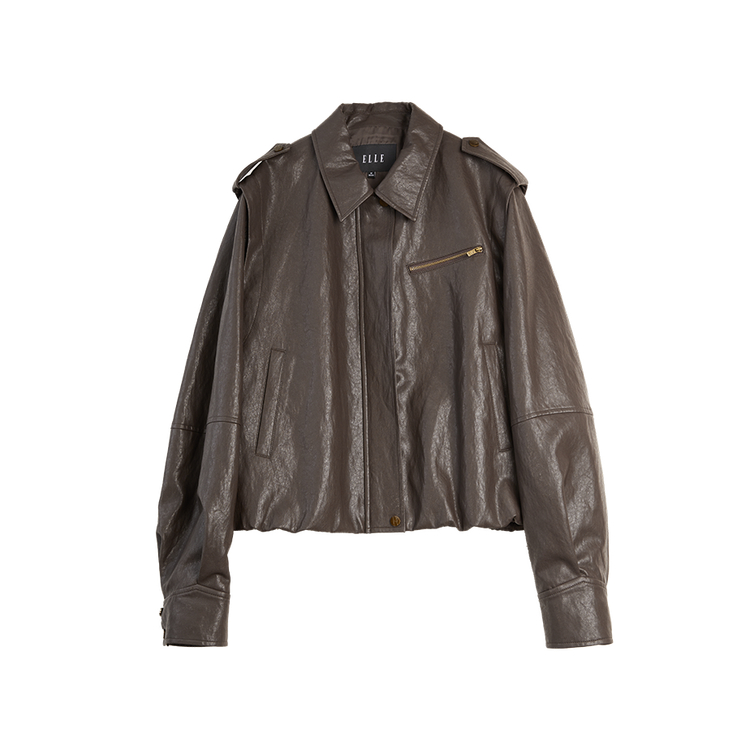 

ELLE Куртка Women's Coffee Lapel Moderate Workwear