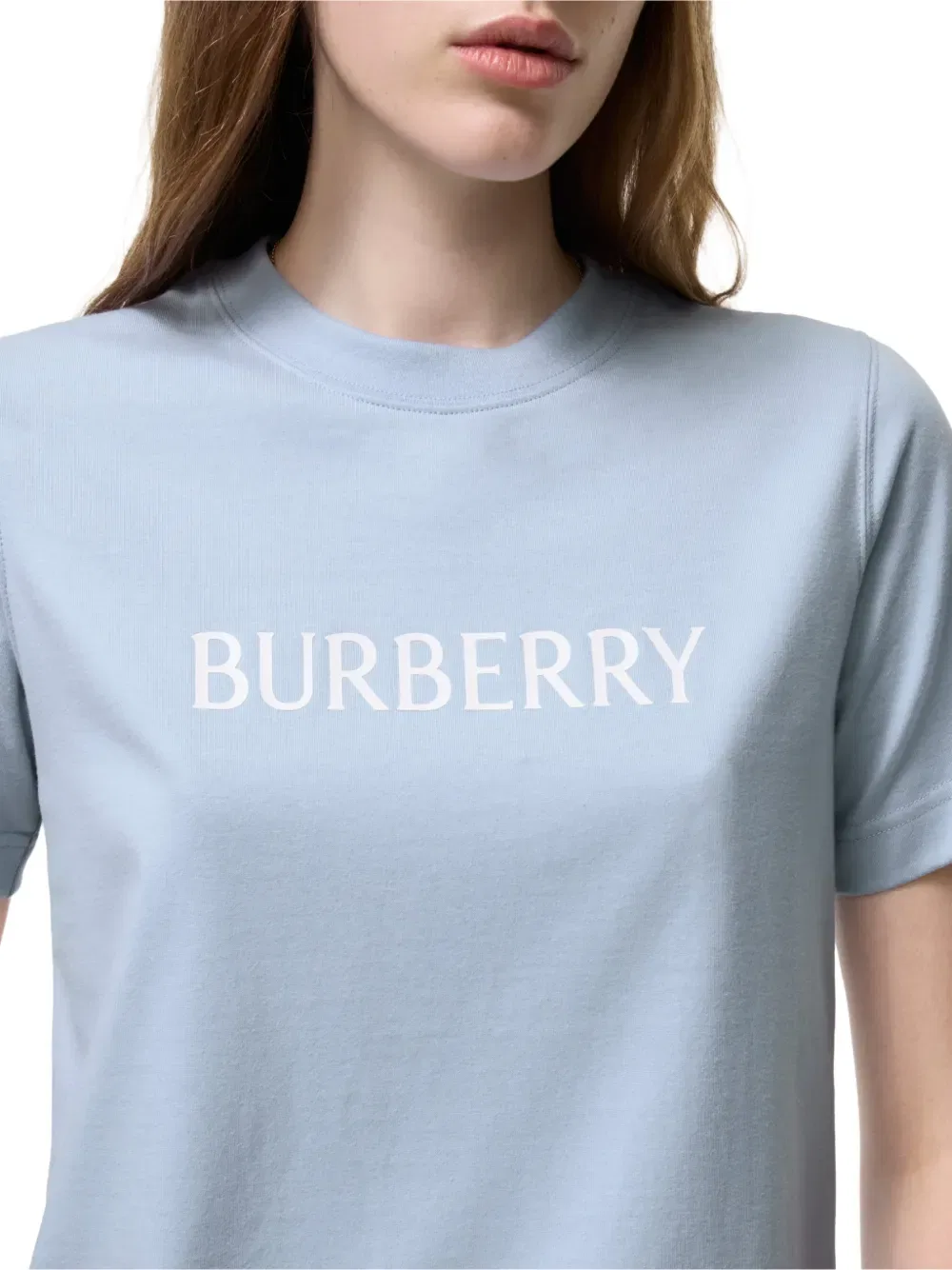 Футболка Хлопковая, Burberry, футболка с логотипом, синий — фото 3