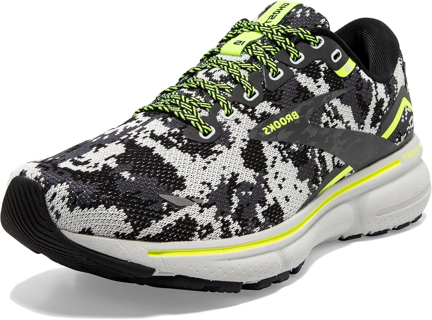 Мужские беговые кроссовки Brooks Ghost 15 нейтрального цвета, Black/Ebony/Nightlife