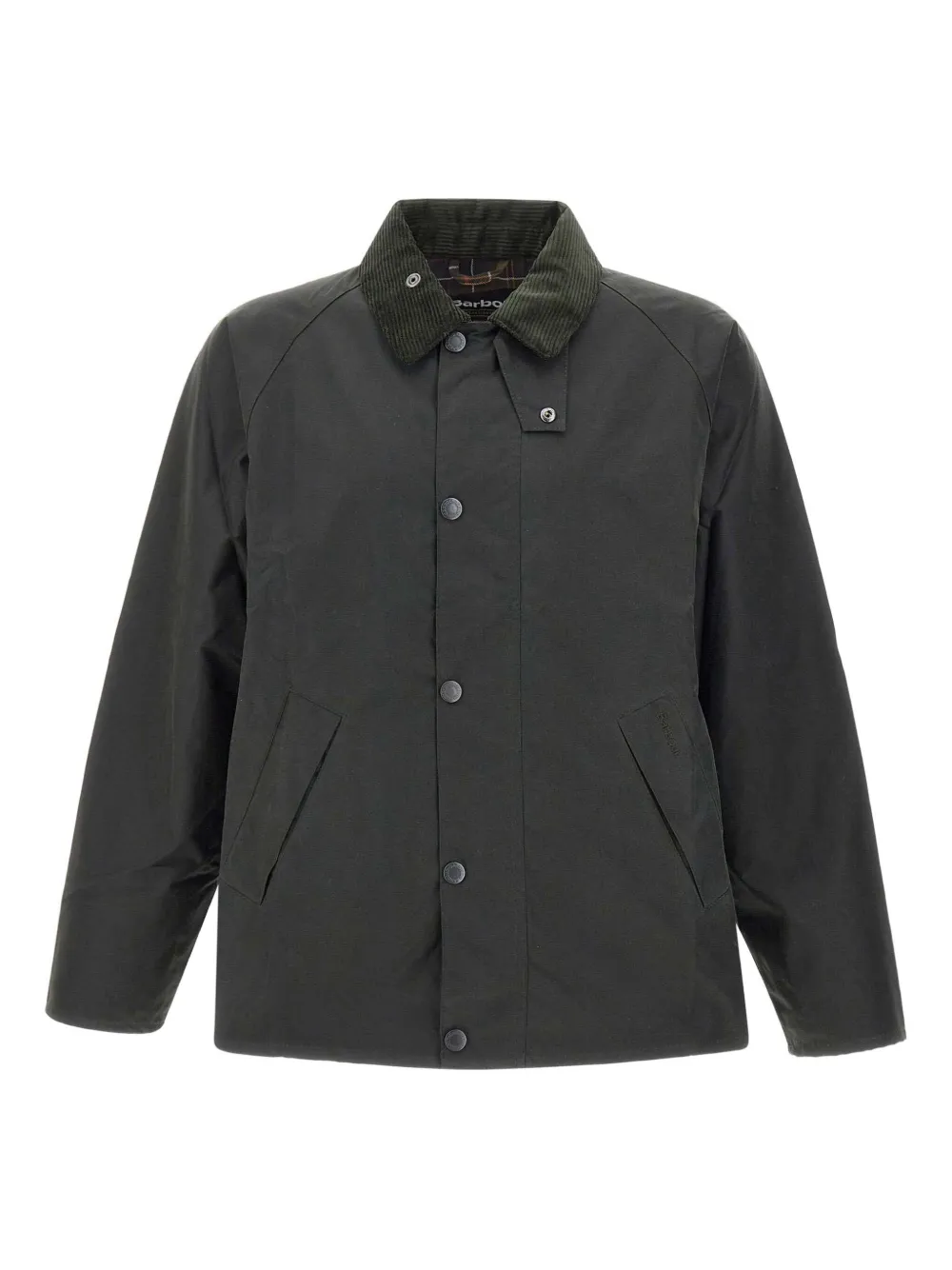 

Вощеная куртка с вельветовым воротником Barbour, зеленый