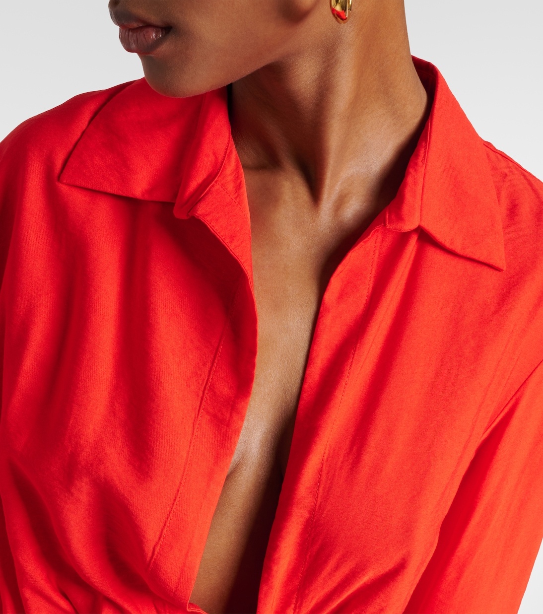 Рубашка La Chemise Bahia со сборками Jacquemus, оранжевый — фото 4