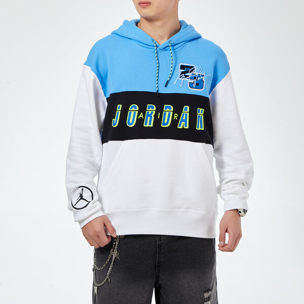 Толстовка Air Jordan MENS Logo Print Basketball Black/White/Blue, черный — фото 3