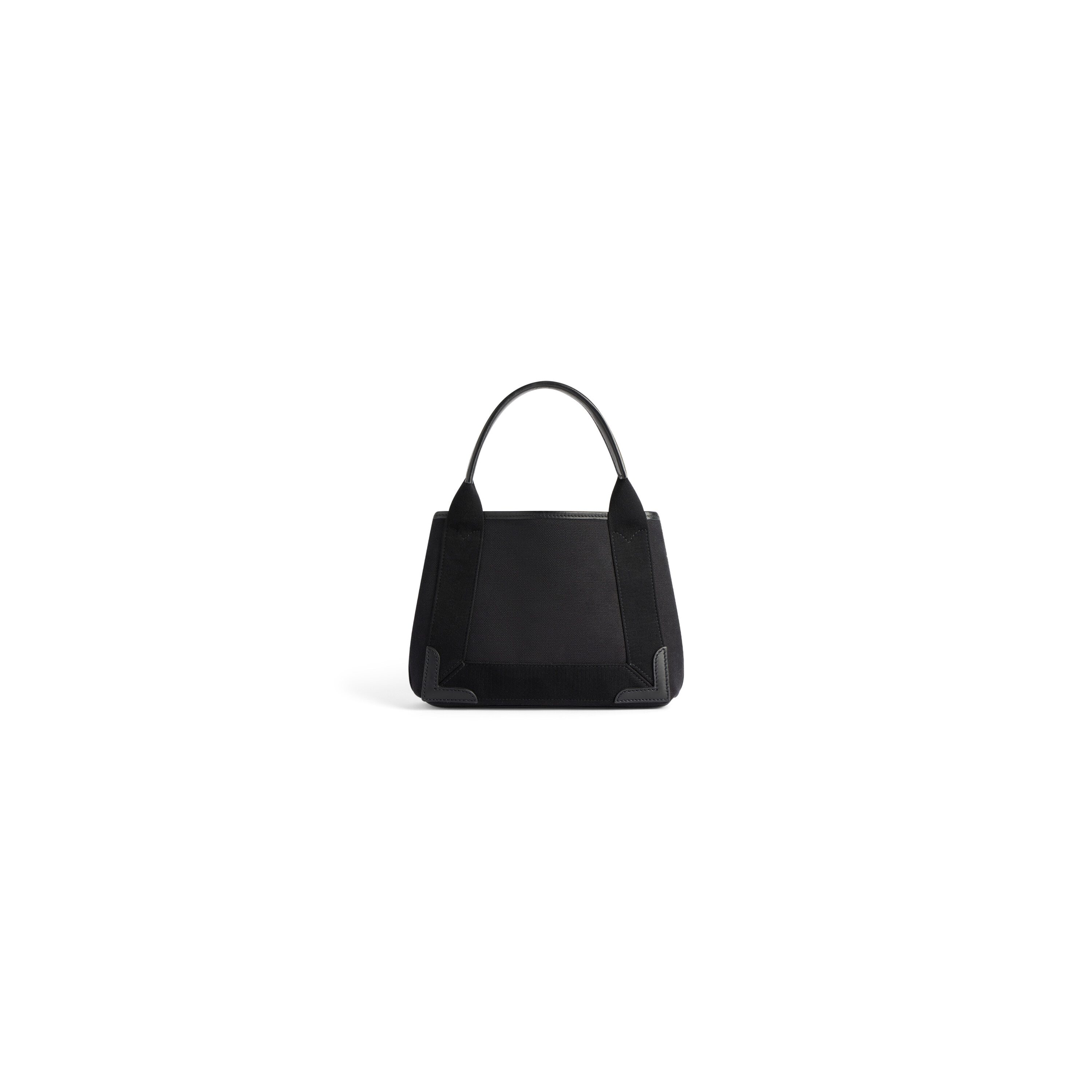 Темно-синяя сумка XS Cabas из черного хлопкового полотна и телячьей кожи BALENCIAGA, черный — фото 3