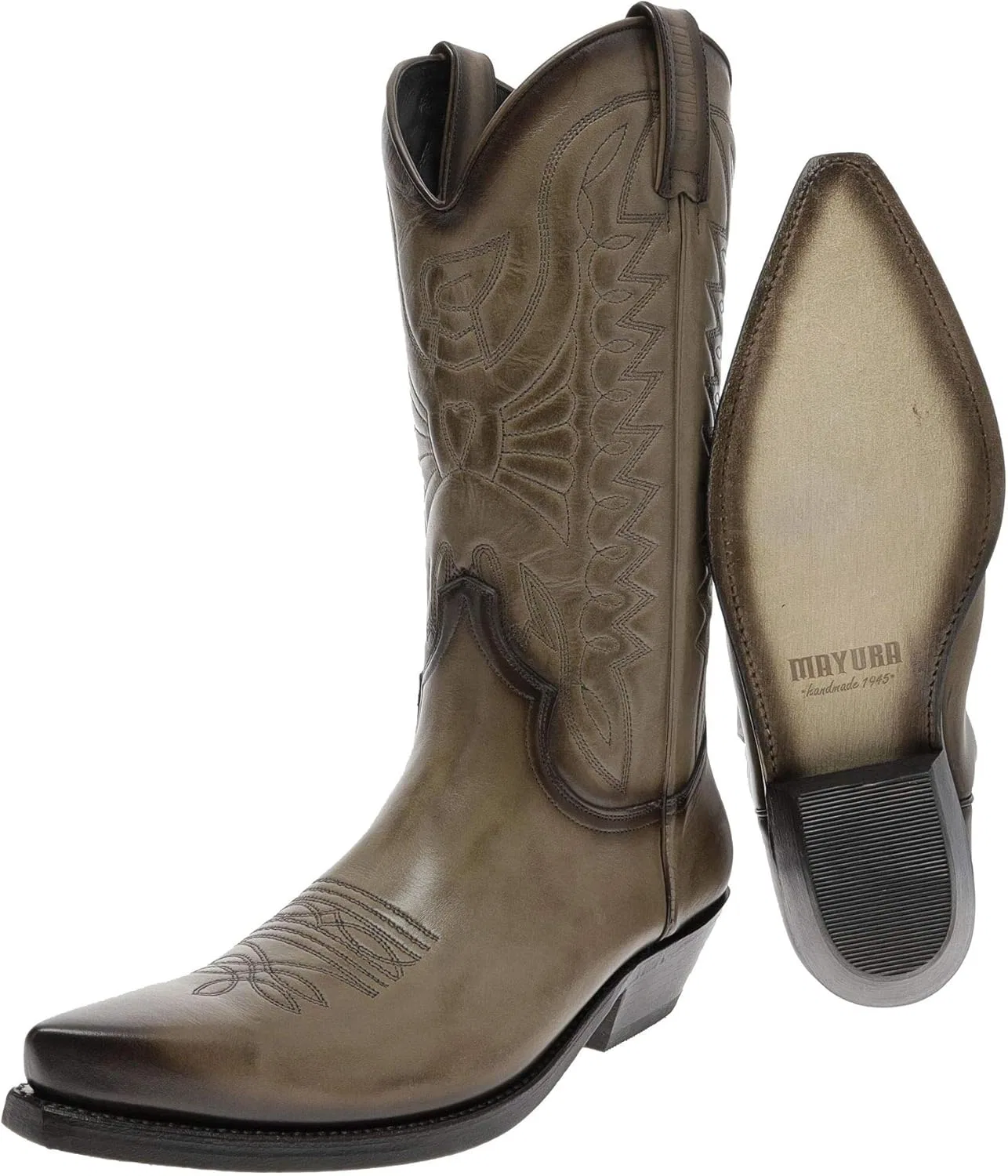 Mayura Boots Ковбойские ботинки Mayura, унисекс, модель 1920, бежевые, кожаные, коричневые — фото 4
