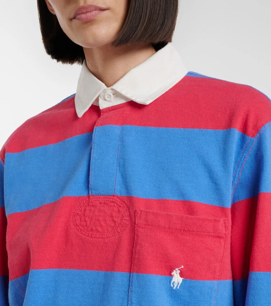 Полосатая хлопковая трикотажная рубашка-поло Polo Ralph Lauren, мультиколор — фото 4