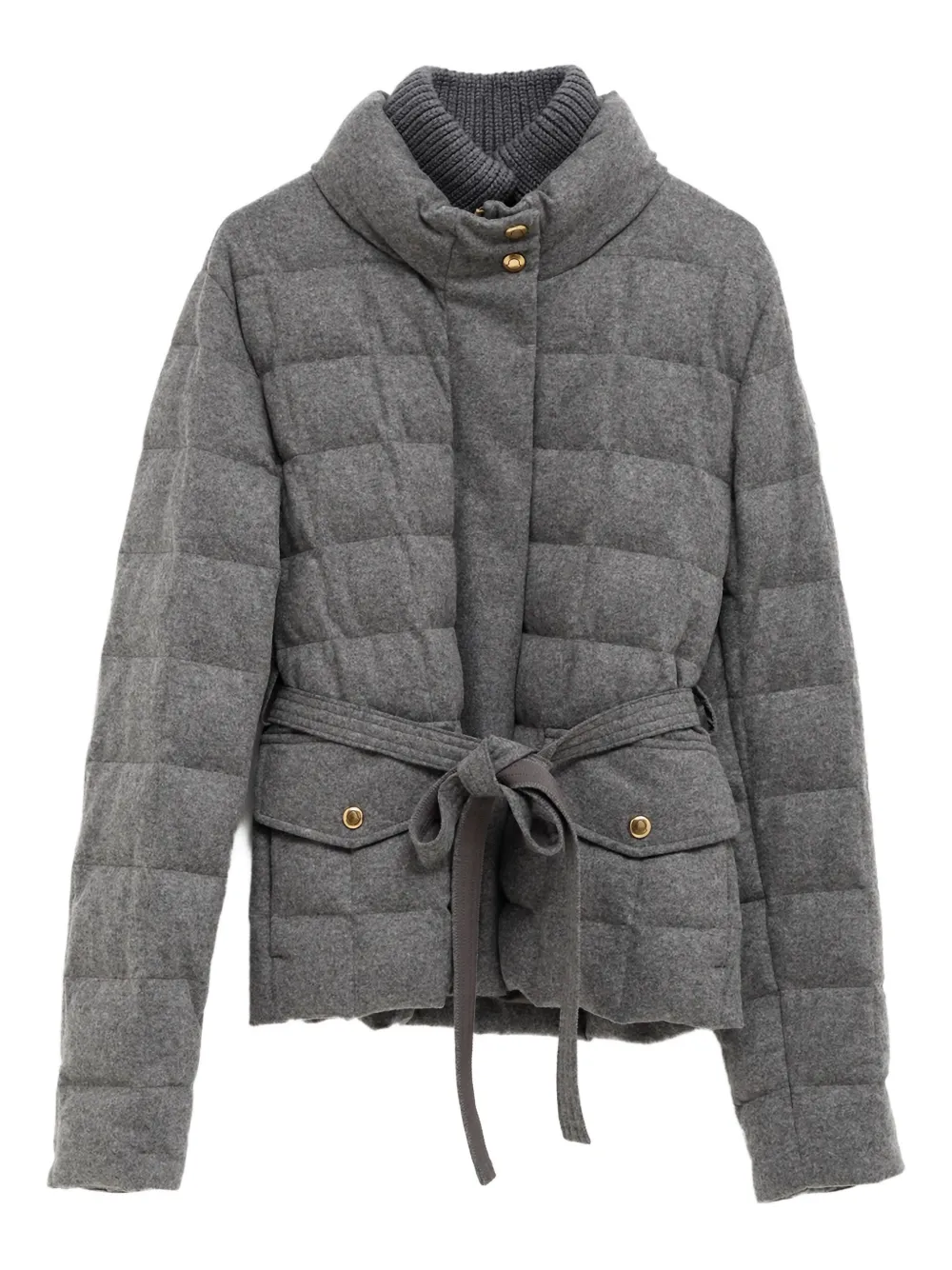 

Стеганая куртка с поясом Bussettes MONCLER, серый