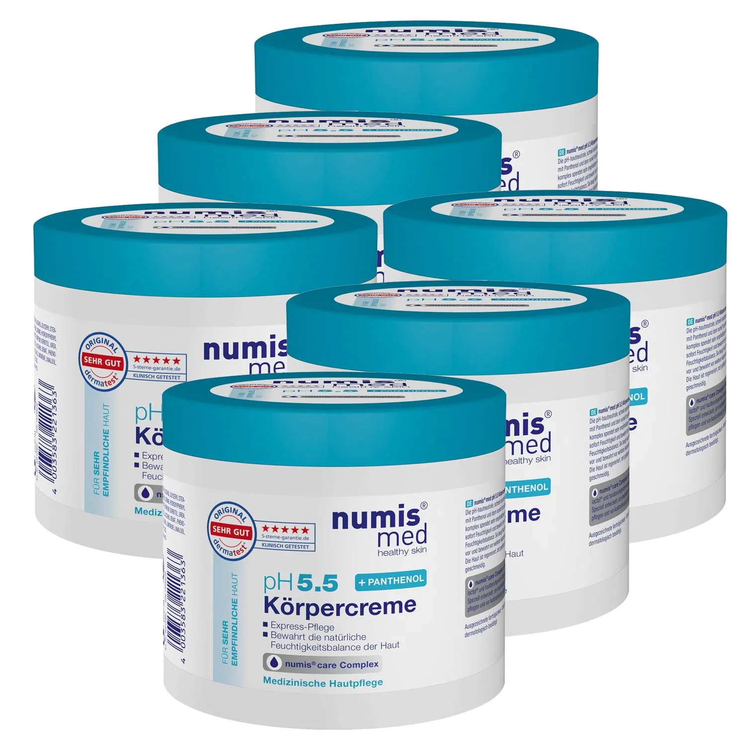 Набор кремов для тела с пантенолом pH 5.5 6 x 400 мл от numis med Numis Med, Pack Of 6