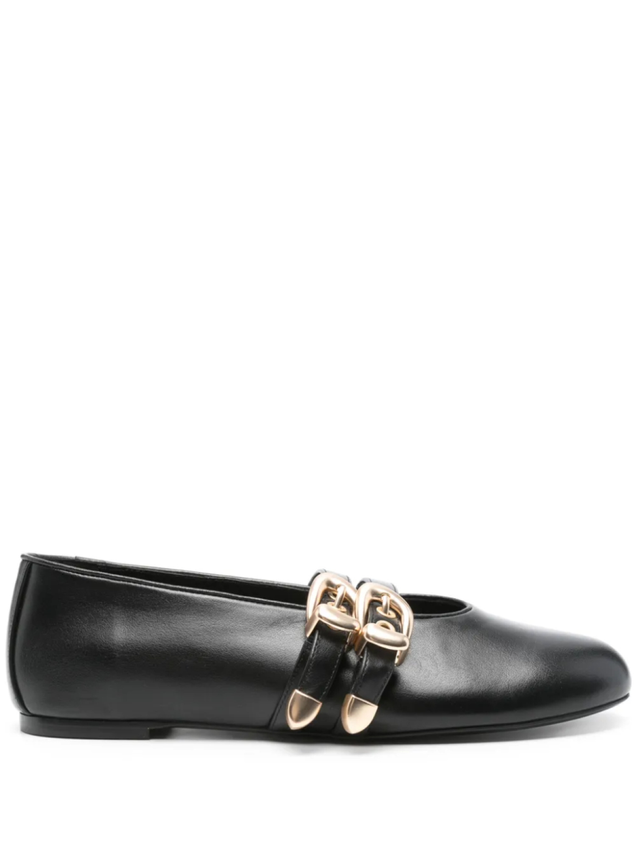 Балетки с двойной пряжкой Stuart Weitzman, черный